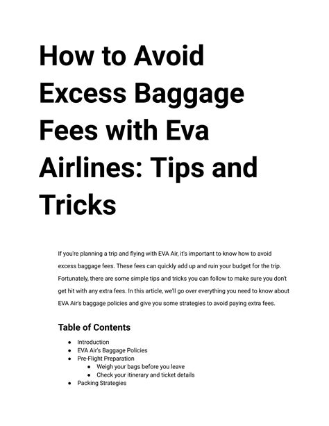 eva overweight baggage fee